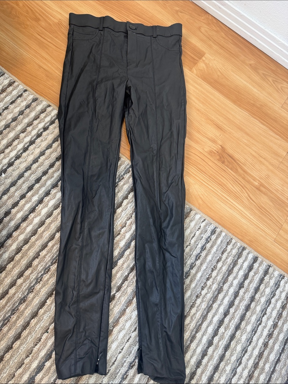 Zara womens Black Slim Trousers with Front Seams